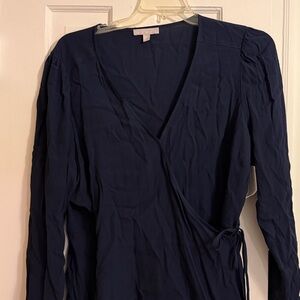 Chelsea28 Deep Blue Wrap Top